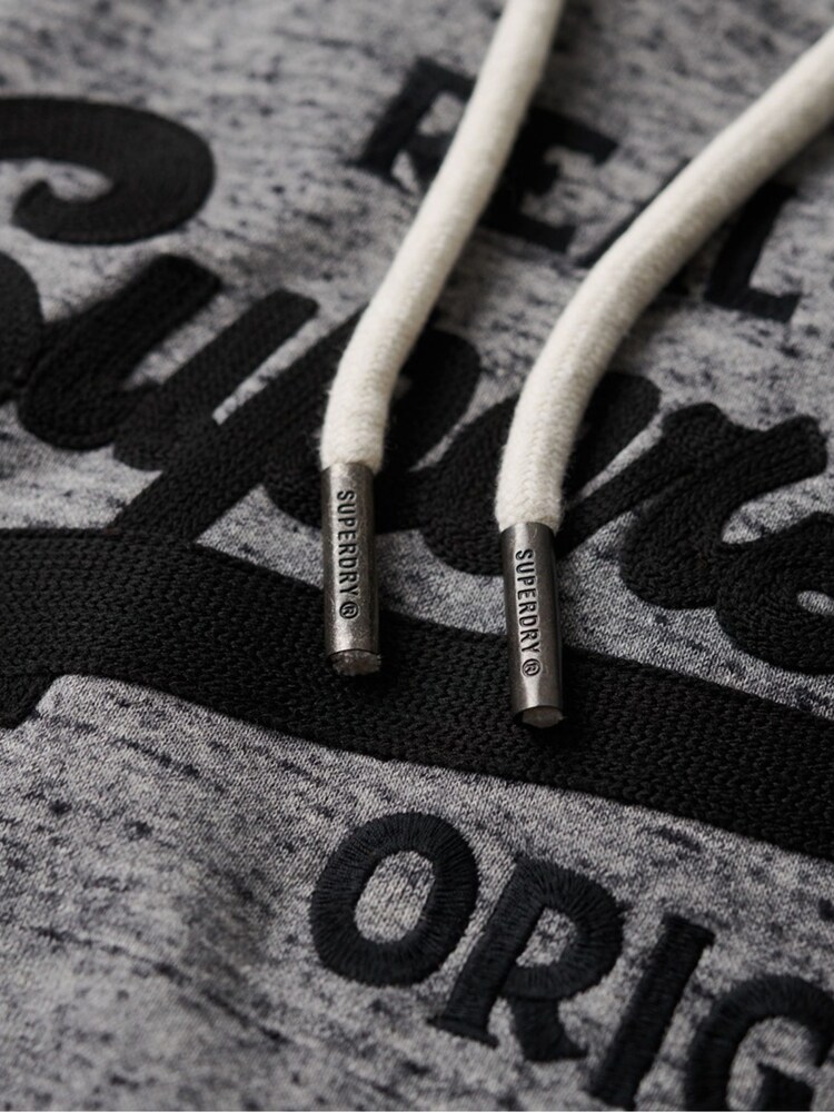 Superdry Black Grey Athletic Vintage Logo Raglan Hoodies - Image 6 of 6