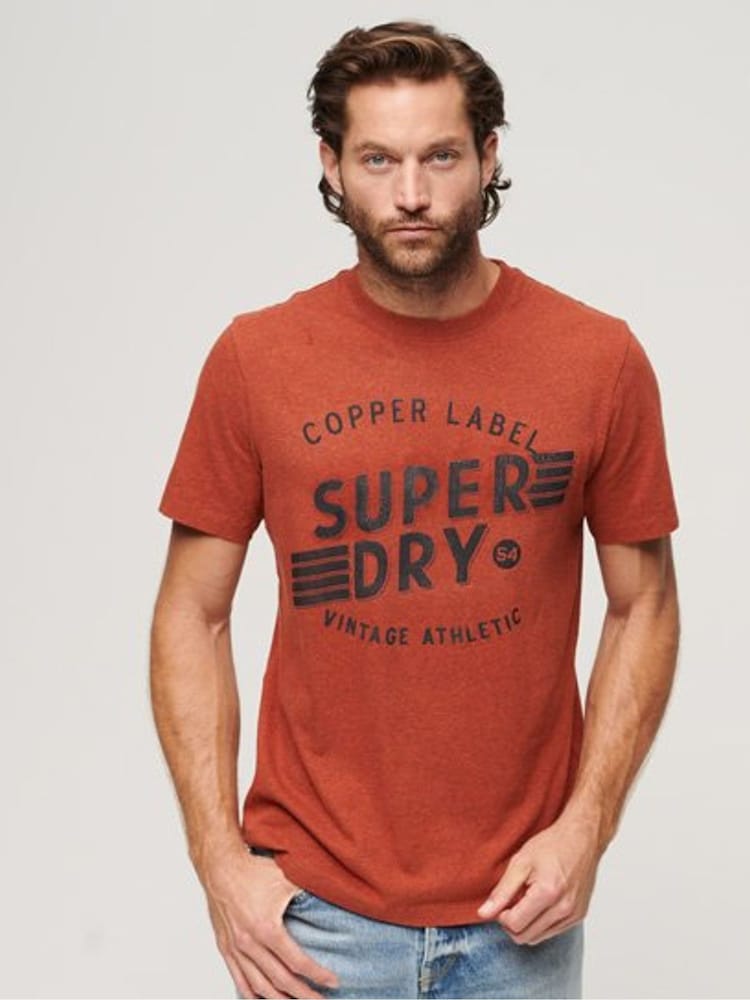Superdry Orange Copper Label Workwear T-Shirt - Image 1 of 6