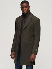 Superdry Green 2 In 1 Wool Town Coat - Image 2 of 6