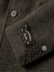 Superdry Green 2 In 1 Wool Town Coat - Image 6 of 6