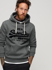 Superdry Grey Tonal Vintage Logo Hoodie - Image 1 of 6