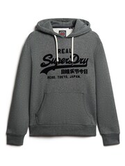 Superdry Grey Tonal Vintage Logo Hoodie - Image 4 of 6