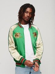 Superdry Green Sukajan Embroidered Bomber Jacket - Image 1 of 6