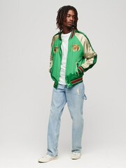 Superdry Green Sukajan Embroidered Bomber Jacket - Image 3 of 6