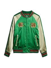 Superdry Green Sukajan Embroidered Bomber Jacket - Image 4 of 6