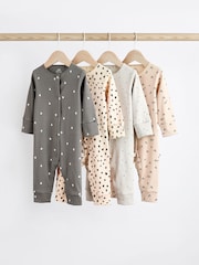 Black/Grey Baby Footless Sleepsuits 4 Pack (0mths-3yrs) - Image 1 of 14