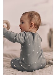 Black/Grey Baby Footless Sleepsuits 4 Pack (0mths-3yrs) - Image 13 of 14
