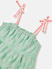 Joules Girls' Playtime Green Tiered Woven Top - Image 3 of 5