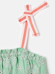 Joules Girls' Playtime Green Tiered Woven Top - Image 5 of 5