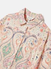 Joules Girls' Edith Pink Paisley Shirt With Linen - Image 3 of 5
