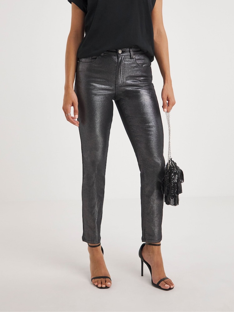JD Williams Metallic 24/7 Slim Leg Jeans - Image 1 of 4