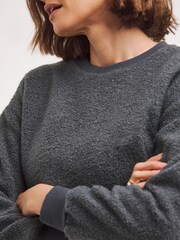 JD Williams Grey Borg Crew Neck Sweatshirt - Image 3 of 3