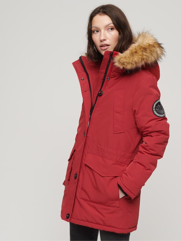 Superdry Red Everest Faux Fur Hooded Parka Coat - Image 2 of 6