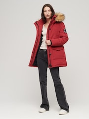 Superdry Red Everest Faux Fur Hooded Parka Coat - Image 3 of 6