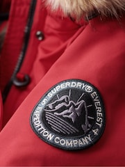 Superdry Red Everest Faux Fur Hooded Parka Coat - Image 6 of 6