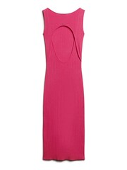 Superdry Pink Backless Knitted Midi Dress - Image 5 of 6