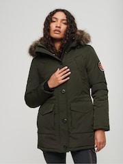 Superdry Green Everest Faux Fur Hooded Parka Coat - Image 1 of 6