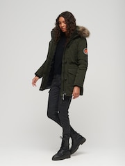 Superdry Green Everest Faux Fur Hooded Parka Coat - Image 3 of 6