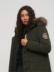 Superdry Green Everest Faux Fur Hooded Parka Coat - Image 4 of 6