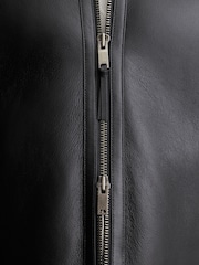Reiss Black Bursa Leather Shearling-Lined Jacket - Image 7 of 12