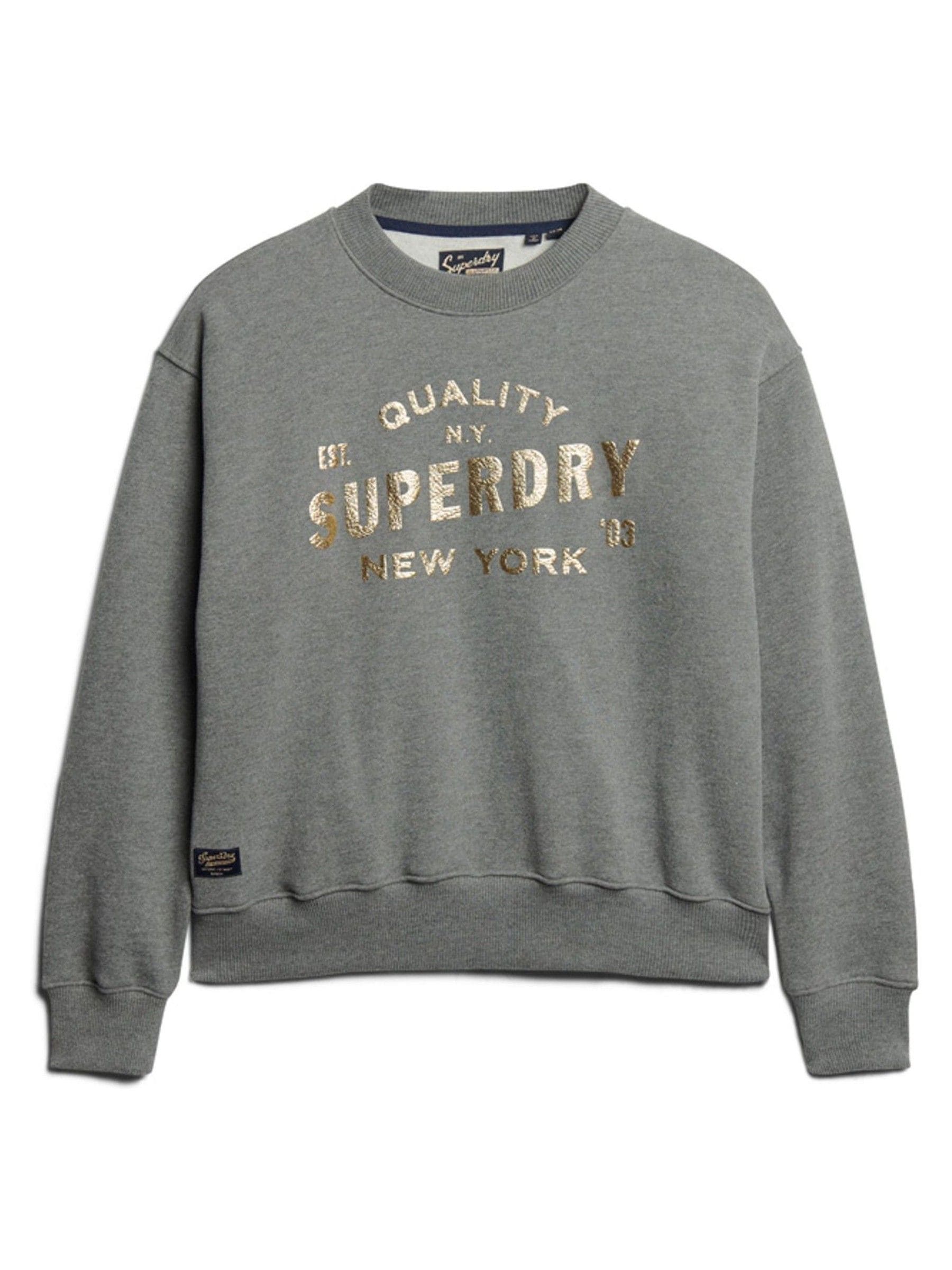 Buy Superdry Grey Luxe Metallic Logo Sweatshirt from Next Luxembourg