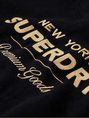 Superdry Black Luxe Metallic Logo Sweatshirt - Image 5 of 6