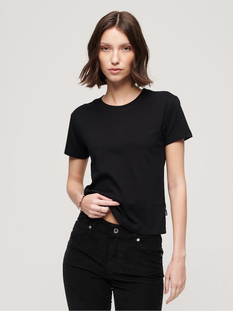Superdry Black Essential Logo 90's T-Shirt - Image 1 of 6