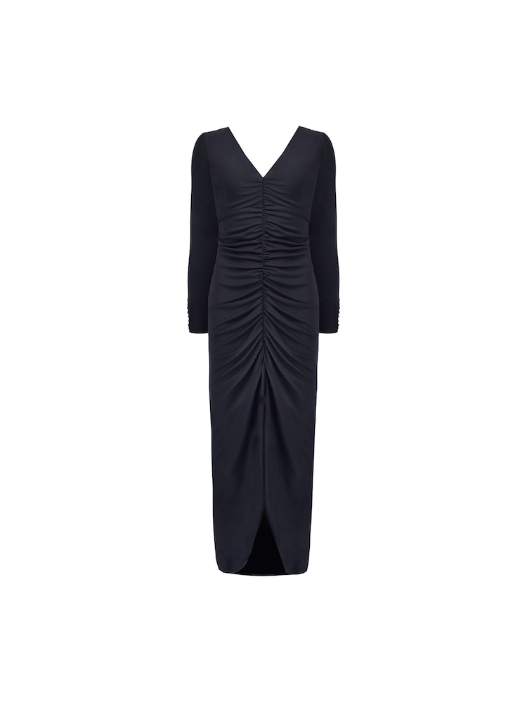 Ro&Zo Jersey Ruch Black Front Dress - Image 7 of 7