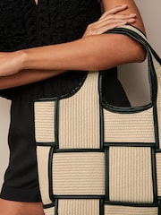 Neutral Raffia Weave Shopper Bag - Image 2 of 6