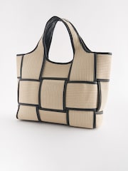 Neutral Raffia Weave Shopper Bag - Image 4 of 6