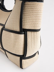 Neutral Raffia Weave Shopper Bag - Image 5 of 6