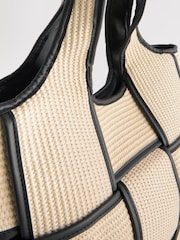 Neutral Raffia Weave Shopper Bag - Image 6 of 6