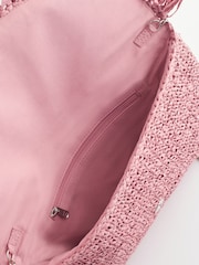 Pink - Raffia Clutch mit Fransen - Bild 11 von 11