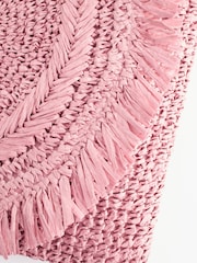 Pink - Raffia Clutch mit Fransen - Bild 7 von 11