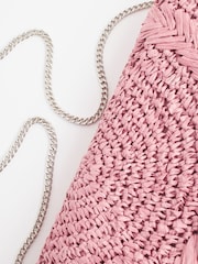 Pink - Raffia Clutch mit Fransen - Bild 8 von 11