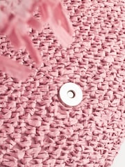 Pink - Raffia Clutch mit Fransen - Bild 9 von 11