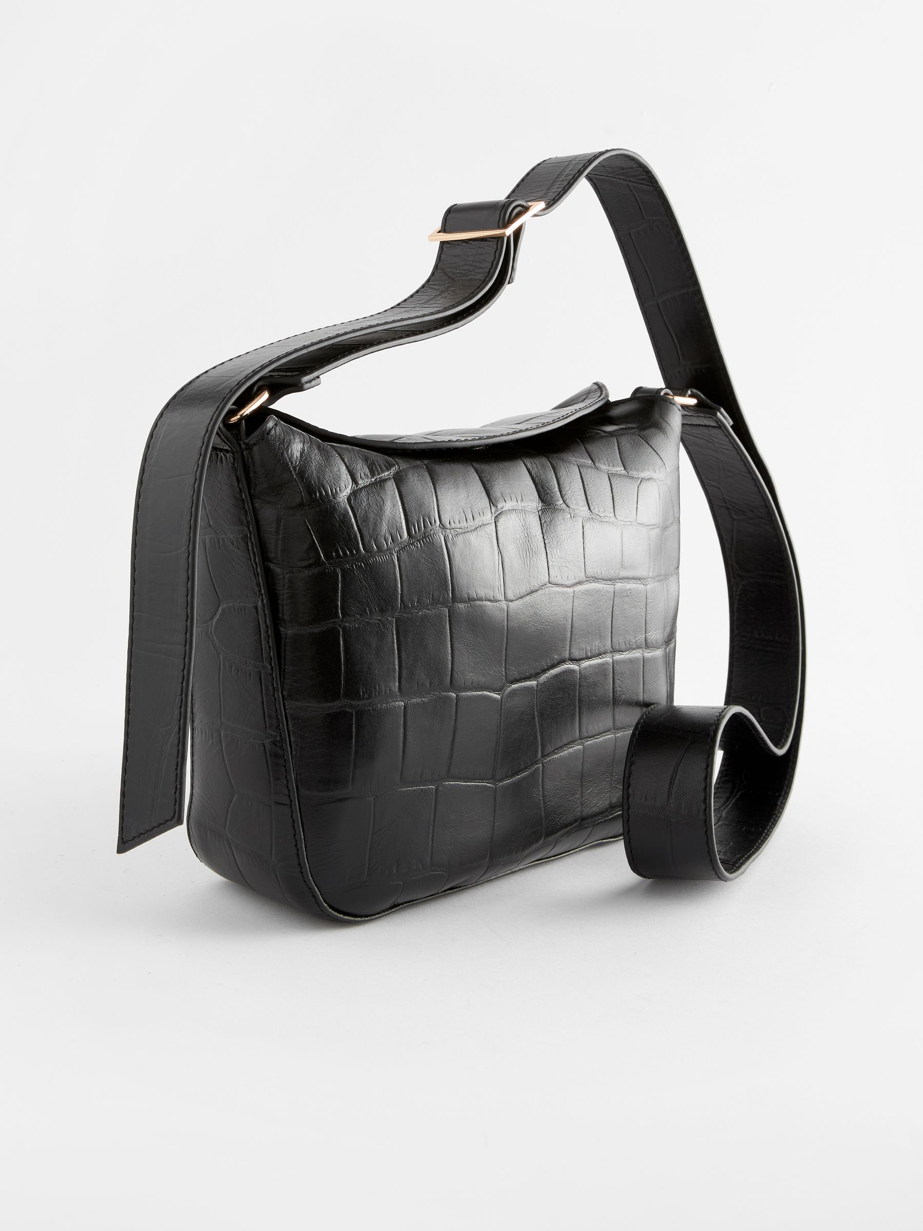 Croc effect cross body bag on sale