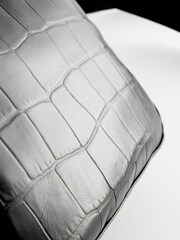 Black Leather Croc Effect Cross-Body Bag - Image 4 of 5