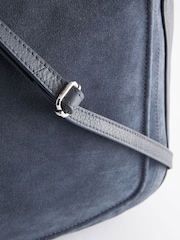 Blue Leather Suede Shoulder Bag - Image 4 of 5