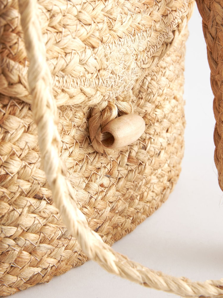 Natural Raffia Saddle Bag - Image 8 of 8 Natural Raffia Saddle Bag - Image 8 of 8