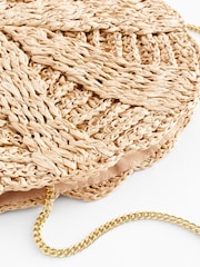 Neutral Raffia Shell Cross-Body Bag - Image 6 of 8