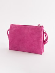 Bright Pink Leather Cross-Body Bag - Image 4 of 7