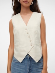VERO MODA Grey Asymetric Front Waistcoat - Image 4 of 6
