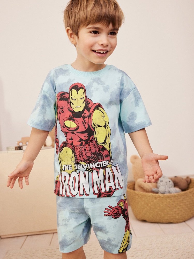 Red/Blue Ironman Short Pyjamas Single (12mths-12yrs) - Image 1 of 8 Red/Blue Ironman Short Pyjamas Single (12mths-12yrs) - Image 1 of 8
