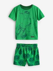 Red/Blue/Green Marvel 100% Cotton Short Pyjamas 3 Pack (12mths-12yrs) - Image 2 of 6