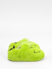 Vanilla Underground Green Grinch Kids Winter Christmas Fluffy Slippers - Image 4 of 5