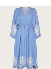 Monsoon Blue Tabitha Embroidered Denim Dress - Image 5 of 5