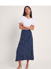Monsoon Blue Shiloh Spot Bias Skirt - Image 1 of 5
