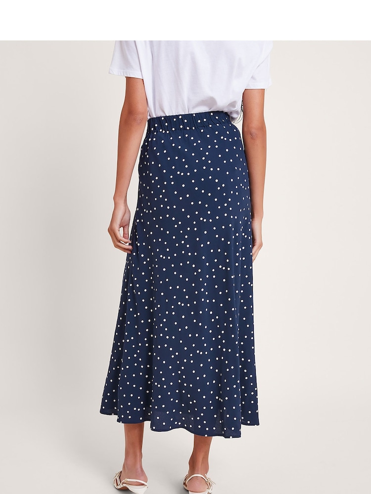 Monsoon Blue Shiloh Spot Bias Skirt - Image 2 of 5