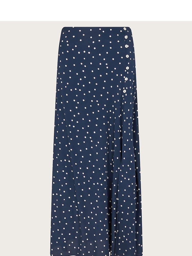 Monsoon Blue Shiloh Spot Bias Skirt - Image 5 of 5 Monsoon Blue Shiloh Spot Bias Skirt - Image 5 of 5